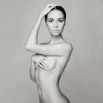 black and white studio photo of elegant naked lady
