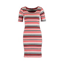 Red Striped Bodycon Midi Dress