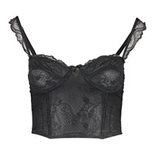 Black Lace Underwired Bustier Corset 