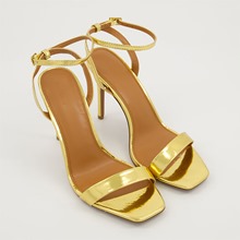 New Strappy Gold Stiletto Sandals 