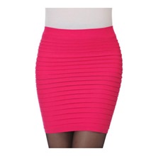 High Waisted Hot Pink Mini Skirt