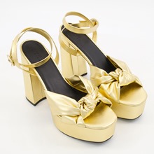 Gold Platform Heeled Sandals