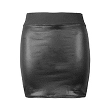 Wet look Black Mini Skirt