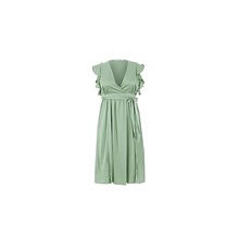Plus Size Satin Ruffles Dress