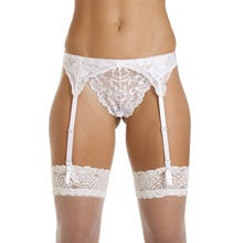 Small White Lace Suspender Belt 