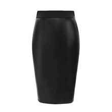 Sexy Leather Look Midi Pencil Skirt
