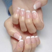 Adhesive Pre-Painted French Polish False Finger Nails