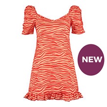 Orange Animal Print Mini Dress