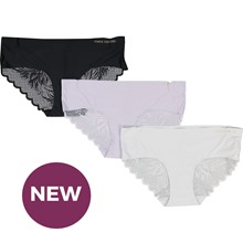 Pack of Lace Back Hipster Briefs