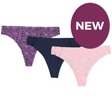 Pack of 3 Seamless Floral Thongs