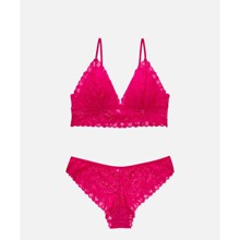 Hot Pink Lacey Bra and Panty Set 