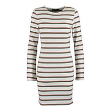 White Striped Mini Jumper Dress