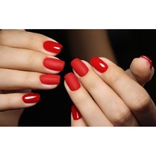Glossy Red Instant Press on false Nails