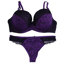 Purple Push Up Bra and Panty Set